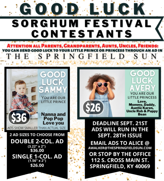 Sorghum Festival Pageant Ad (4.75 × 5.25 in)